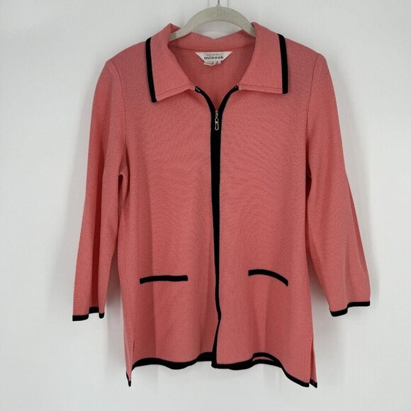 Misook Cardigan Women’s small S pink preppy  jacket blazer sweater career - Picture 1 of 4